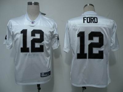 youth oakland raiders 12 jacoby ford jersey white black numbers
