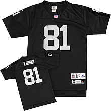 youth oakland raiders 81 t.brown throwback white silvery white number jersey