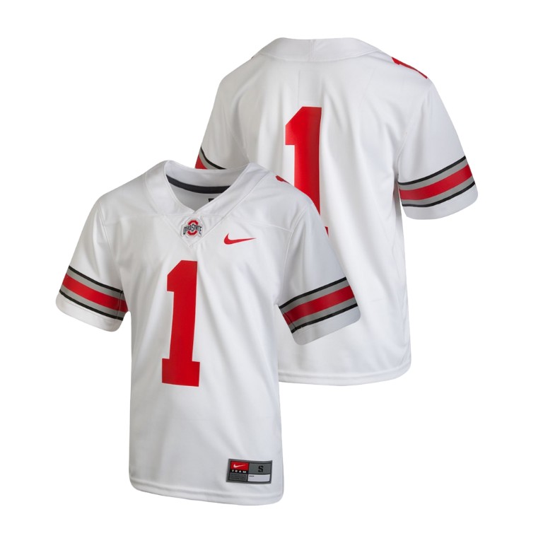 youth ohio state buckeyes 1 white college football team replica jersey