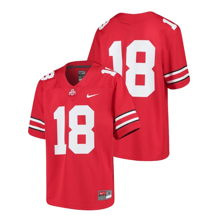 youth ohio state buckeyes 18 scarlet college football replica jersey