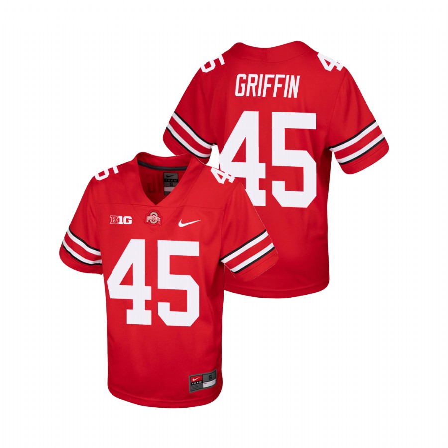 youth ohio state buckeyes archie griffin scarlet college football replica jersey