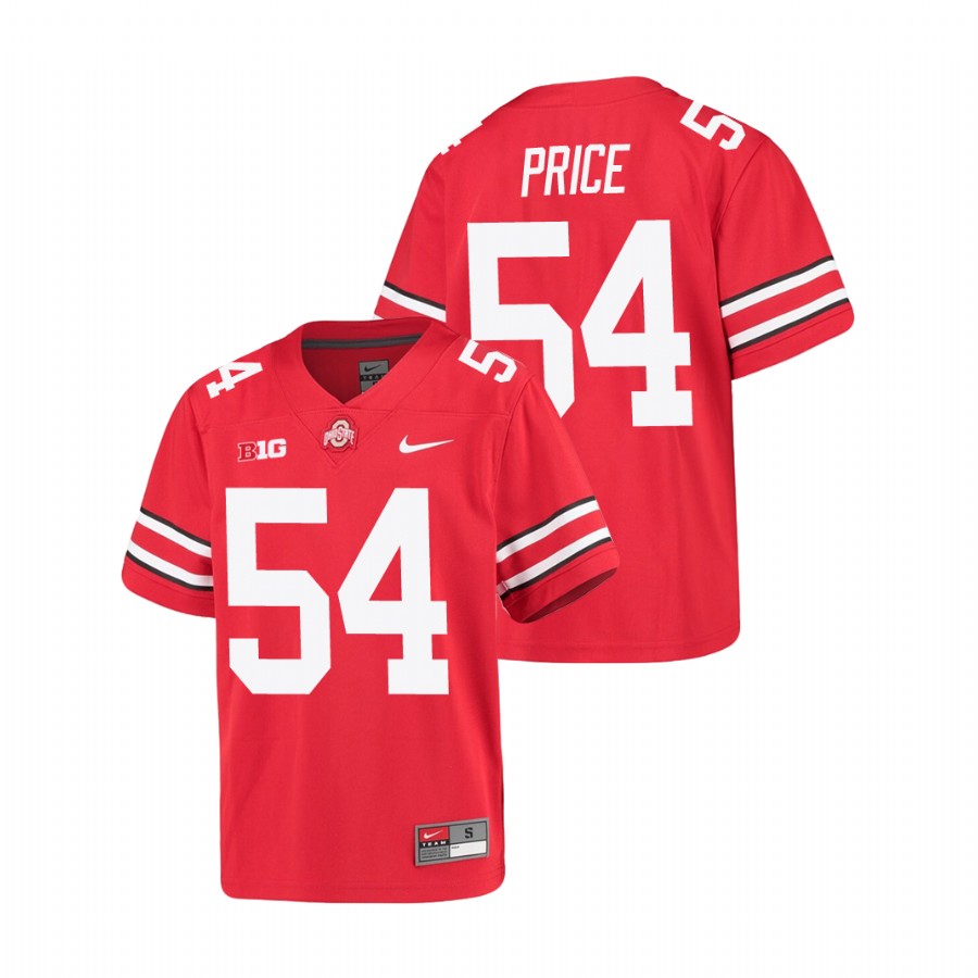 youth ohio state buckeyes billy price scarlet alumni football game jersey