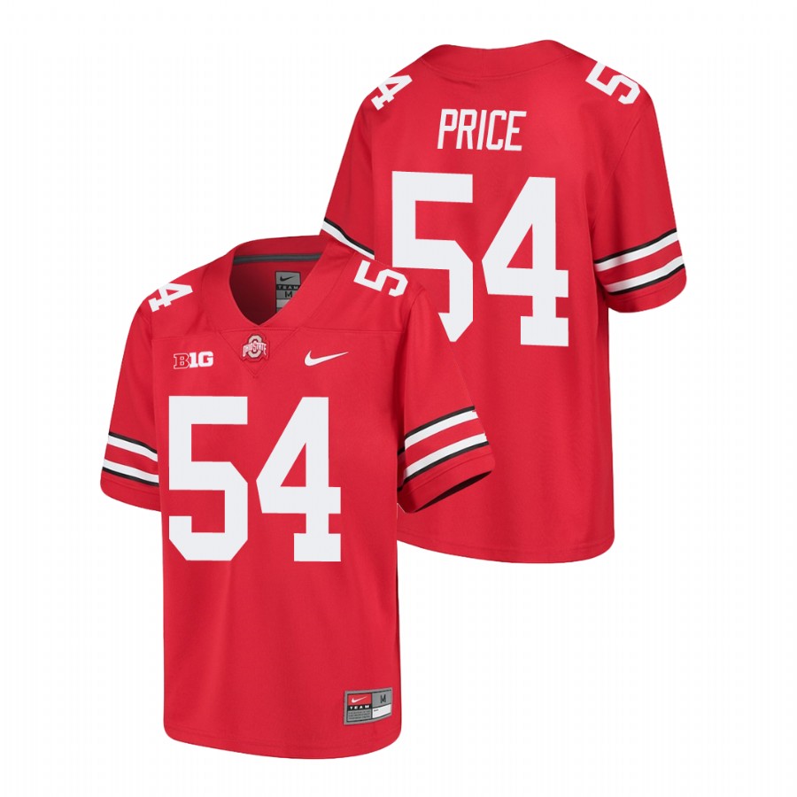 youth ohio state buckeyes billy price scarlet college football jersey