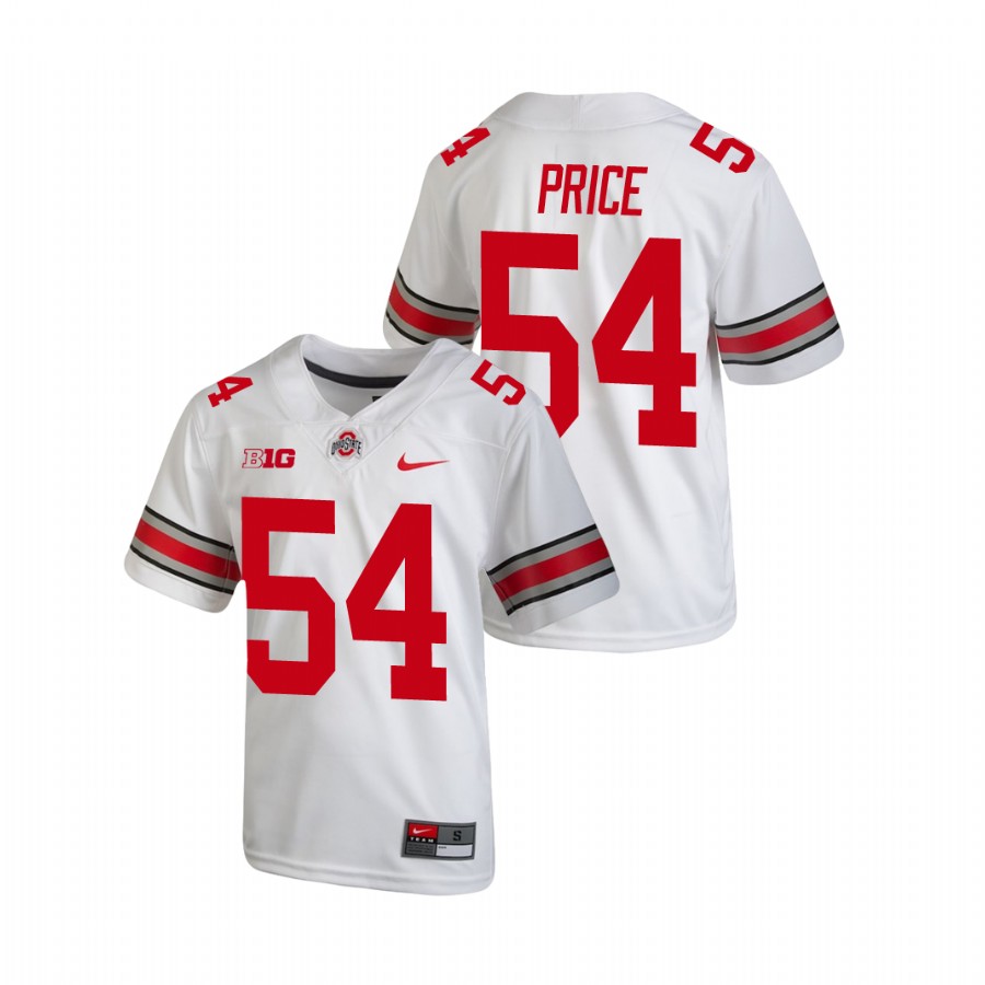 youth ohio state buckeyes billy price white replica college football jersey