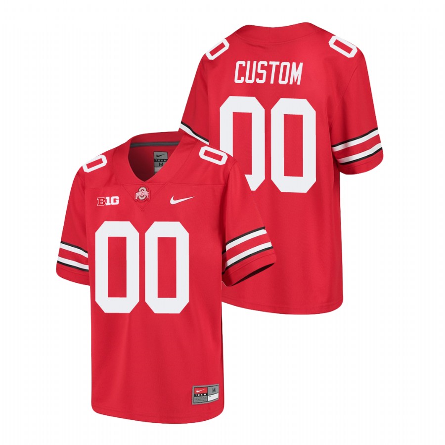 youth ohio state buckeyes custom scarlet college football jersey