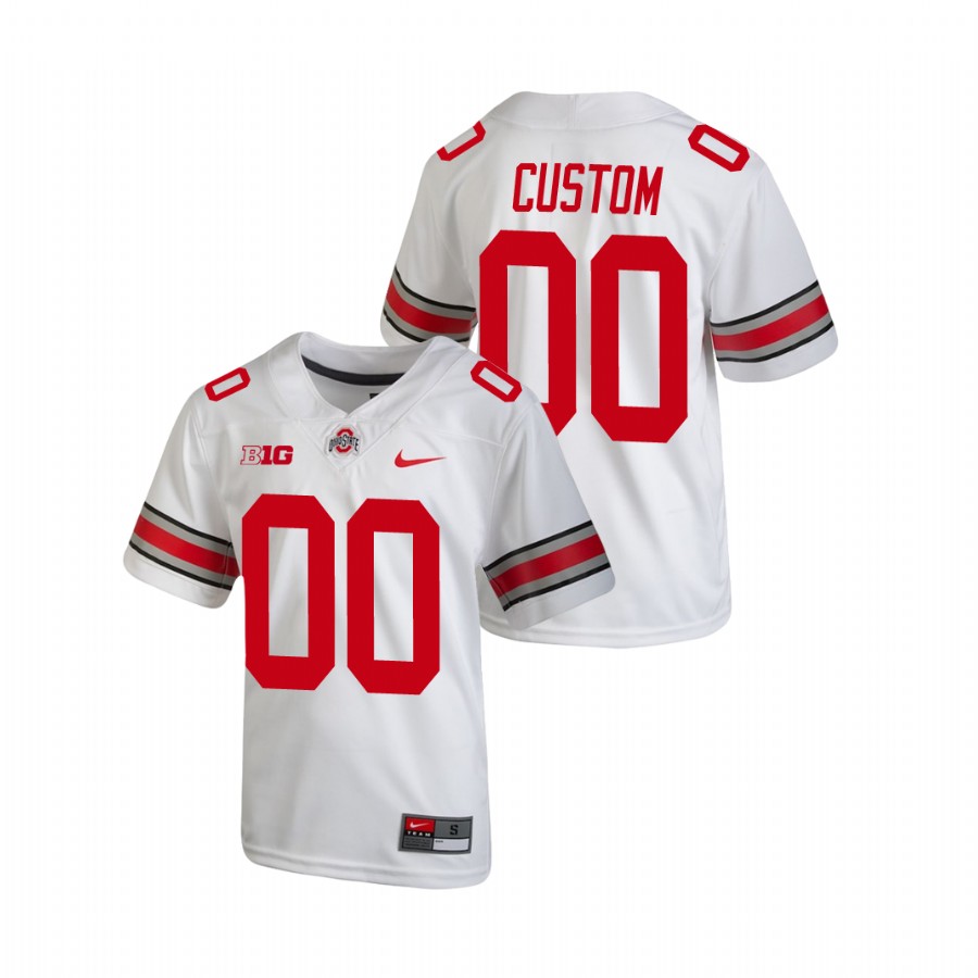youth ohio state buckeyes custom white replica college football jersey