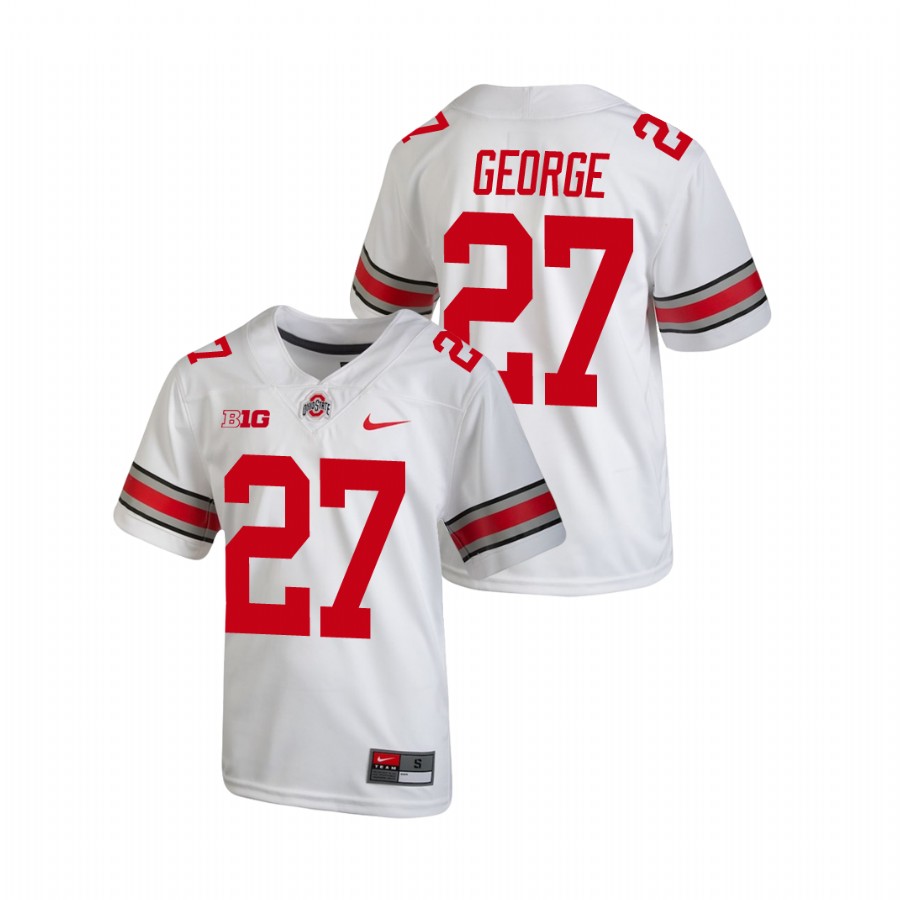 youth ohio state buckeyes eddie george white replica college football jersey