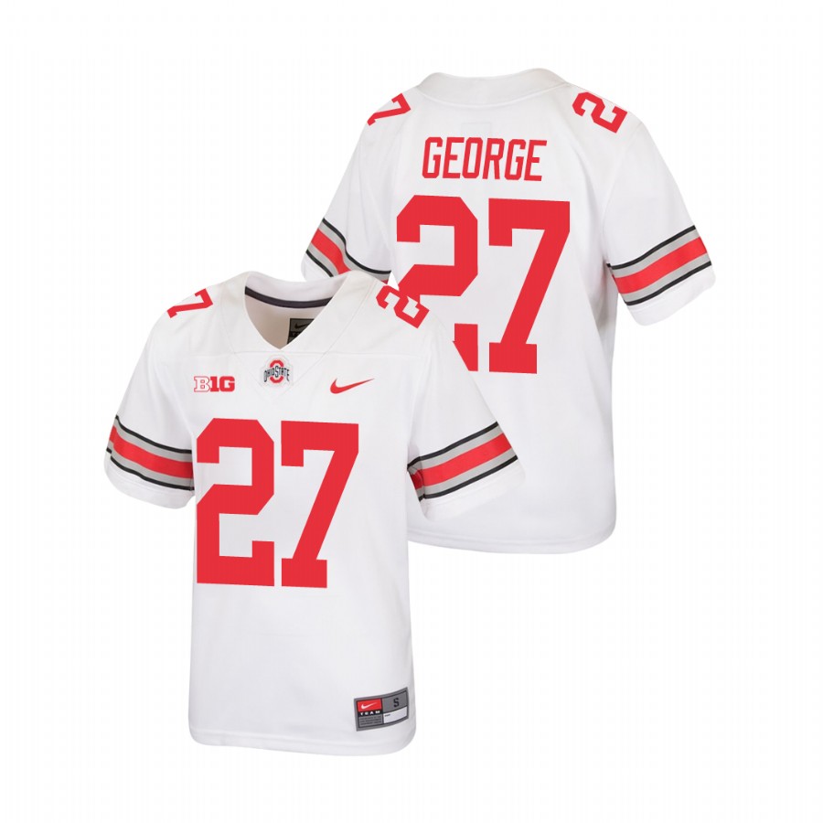 youth ohio state buckeyes eddie george white replica football jersey