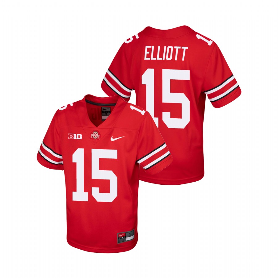 youth ohio state buckeyes ezekiel elliott scarlet college football replica jersey