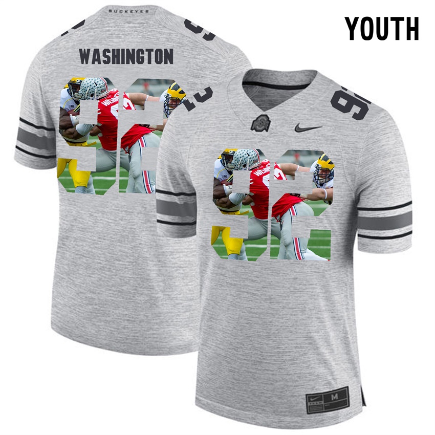 youth ohio state buckeyes gray adolphus washington college football jersey