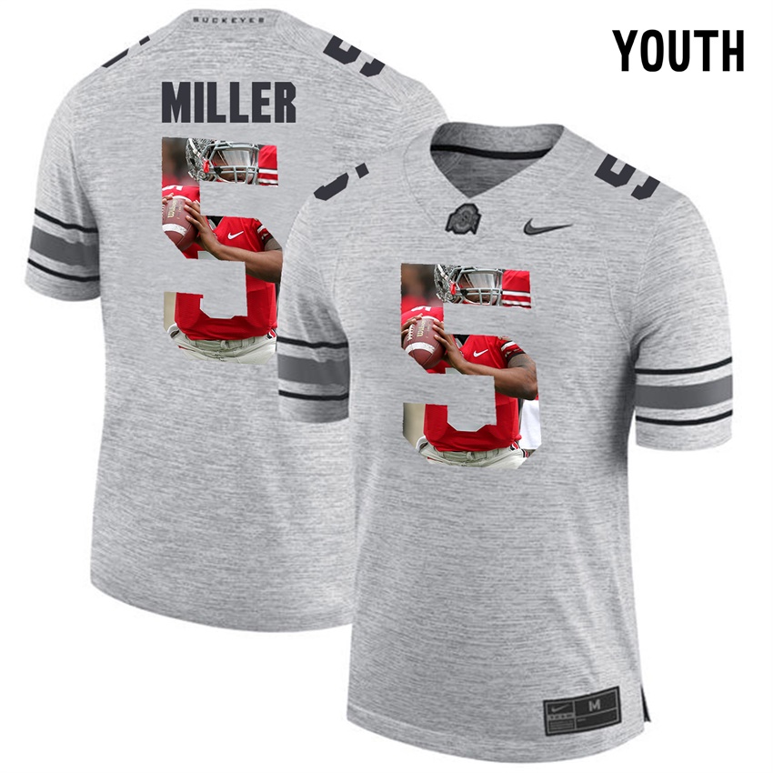youth ohio state buckeyes gray braxton miller college football jersey