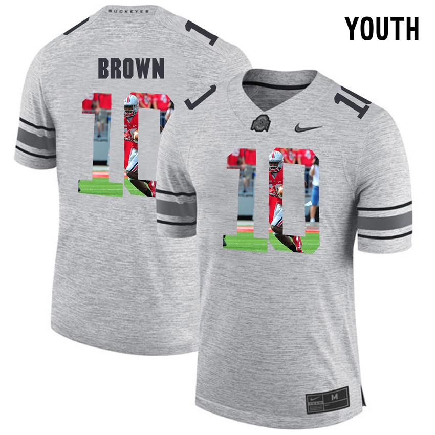 youth ohio state buckeyes gray cacorey brown college football jersey