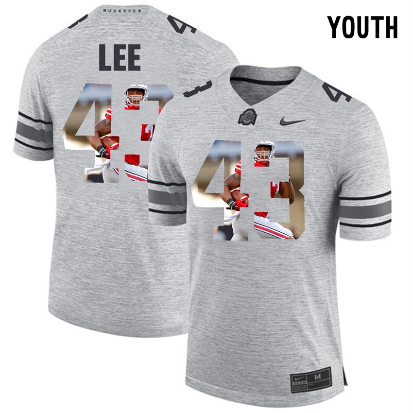 youth ohio state buckeyes gray darron lee college football jersey