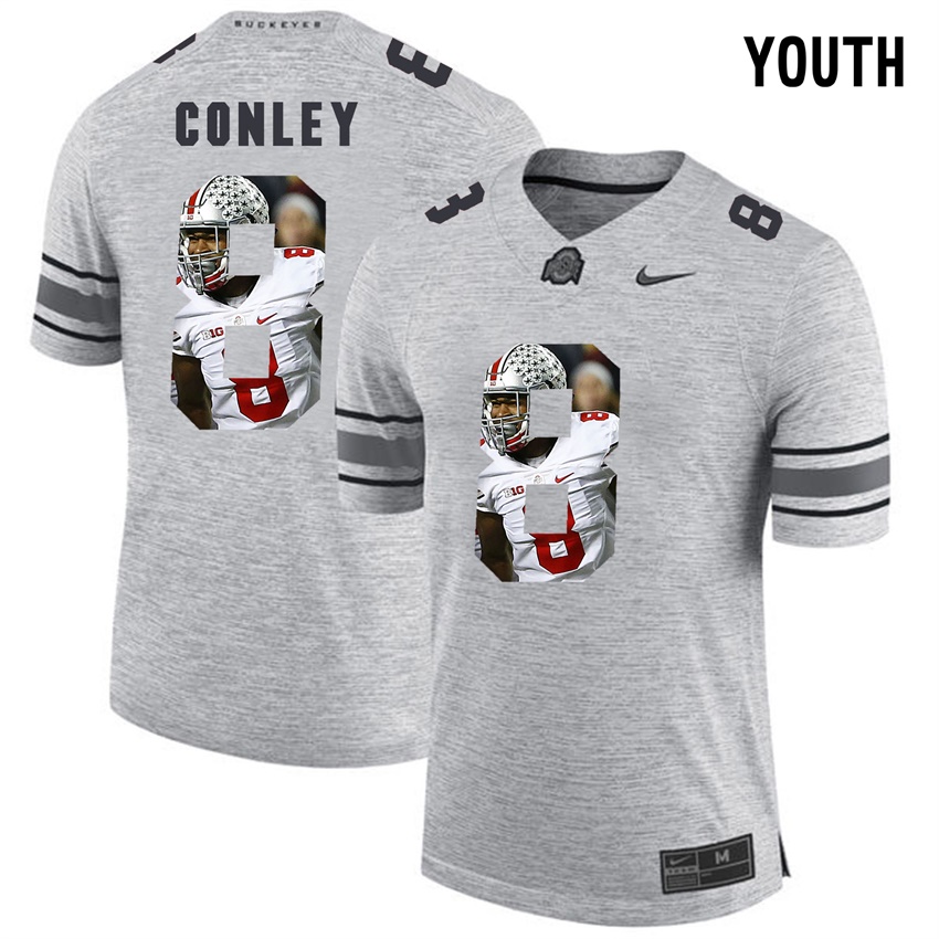 youth ohio state buckeyes gray gareon conley college football jersey