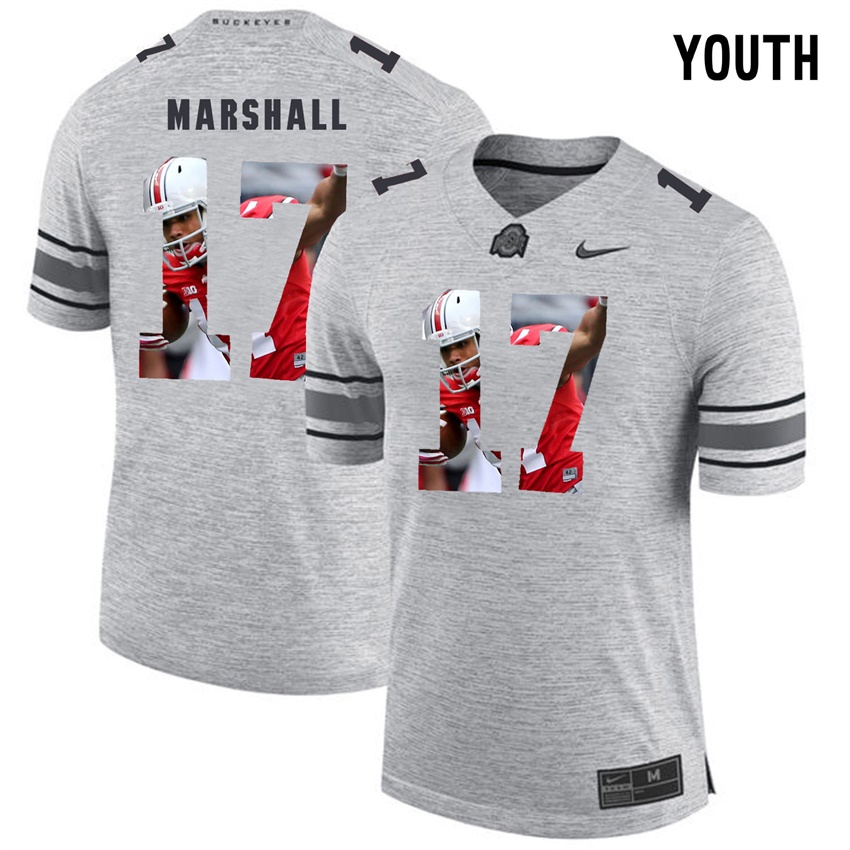 youth ohio state buckeyes gray jalin marshall college football jersey