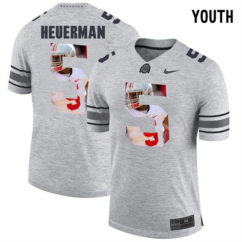 youth ohio state buckeyes gray jeff heuerman college football jersey
