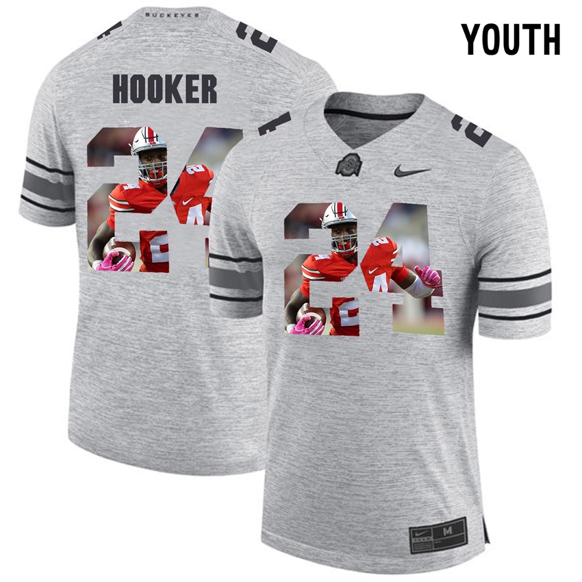 youth ohio state buckeyes gray malik hooker college football jersey