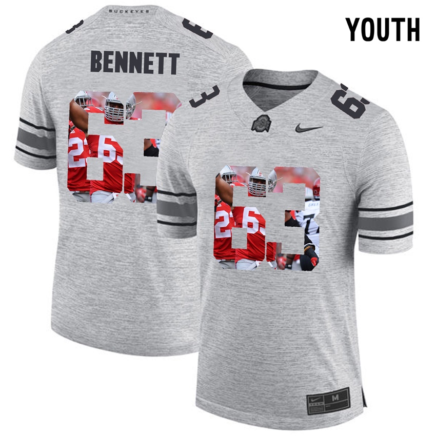 youth ohio state buckeyes gray michael bennett college football jersey