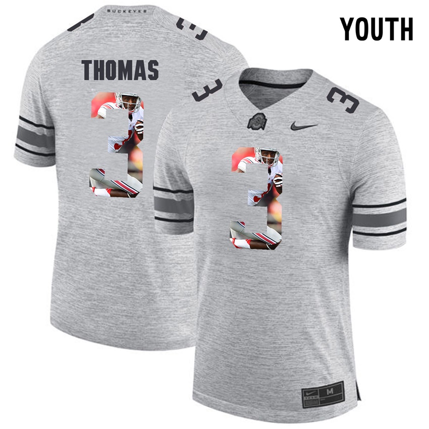 youth ohio state buckeyes gray michael thomas college football jersey