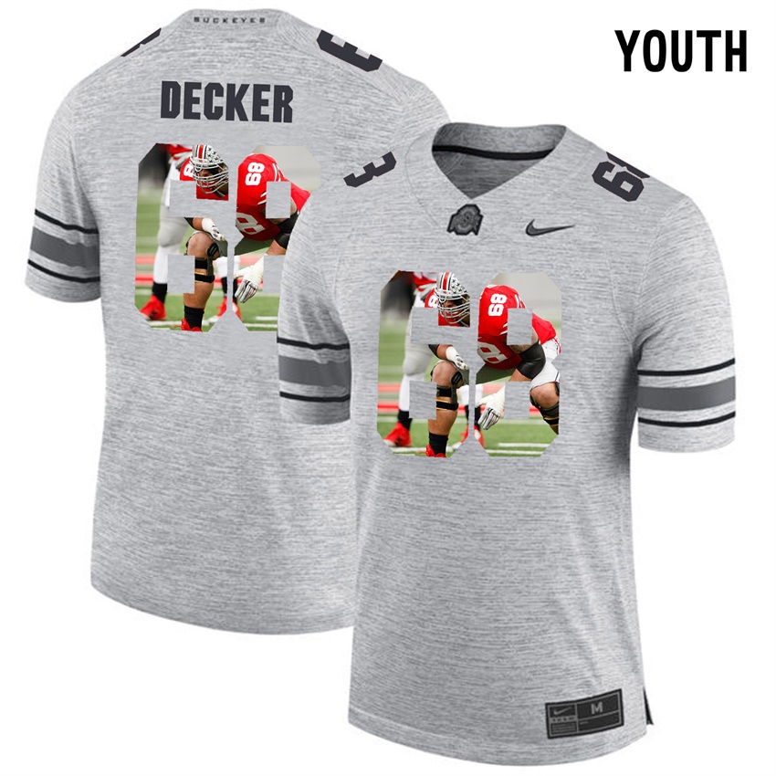 youth ohio state buckeyes gray taylor decker college football jersey