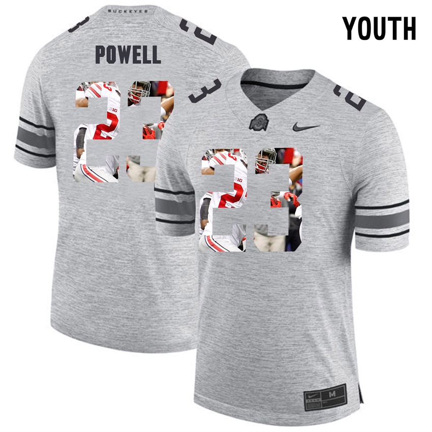 youth ohio state buckeyes gray tyvis powell college football jersey