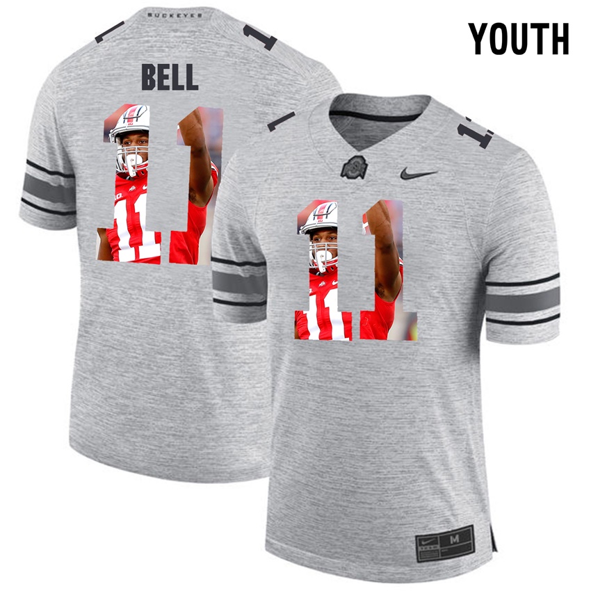 youth ohio state buckeyes gray vonn bell college football jersey