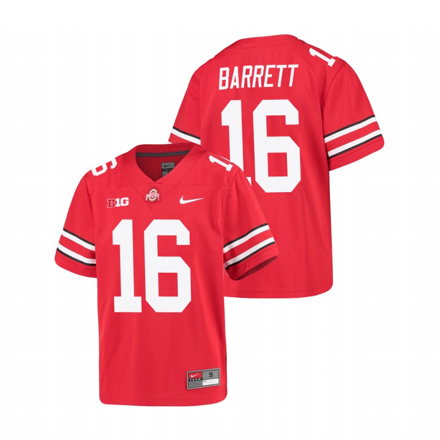 youth ohio state buckeyes j.t. barrett scarlet alumni football game jersey