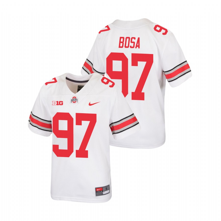 youth ohio state buckeyes joey bosa white replica football jersey