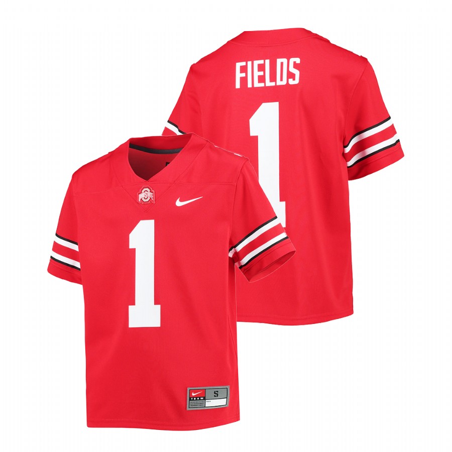 youth ohio state buckeyes justin fields scarlet college football alumni jersey