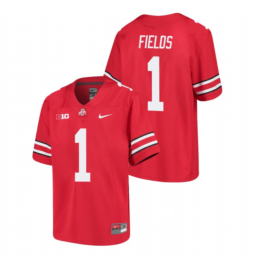 youth ohio state buckeyes justin fields scarlet college football jersey