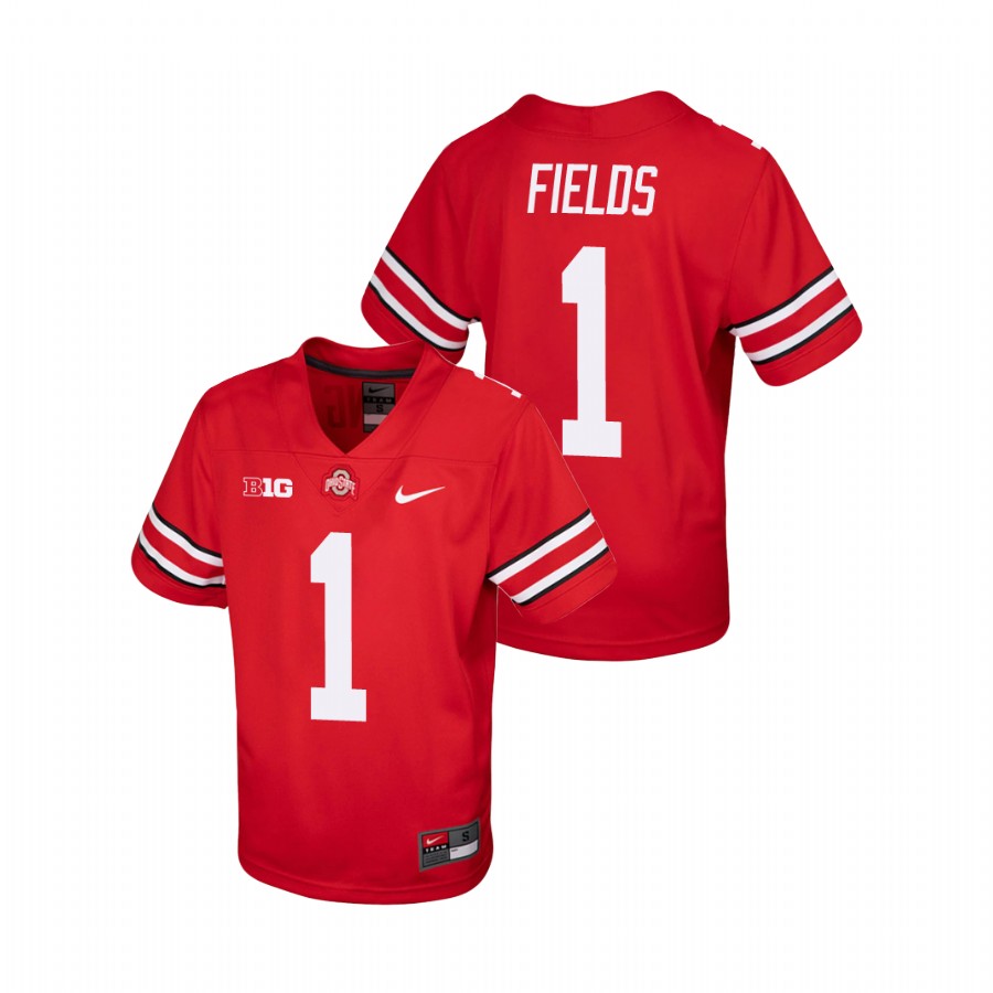 youth ohio state buckeyes justin fields scarlet college football replica jersey