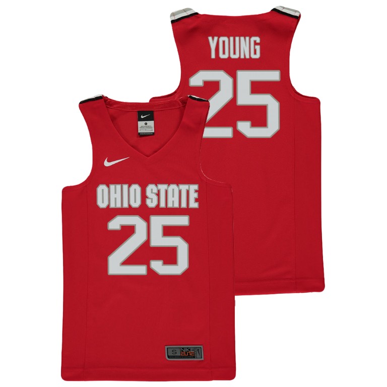 youth ohio state buckeyes kyle young red replica college basketball jersey