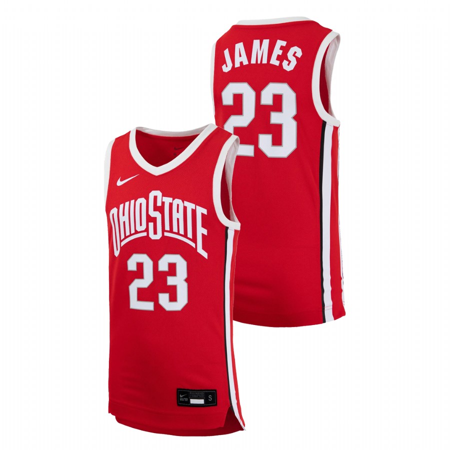 youth ohio state buckeyes lebron james college basketball replica scarlet jersey 0a