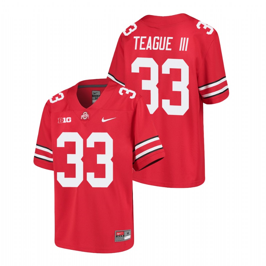 youth ohio state buckeyes master teague iii scarlet college football jersey