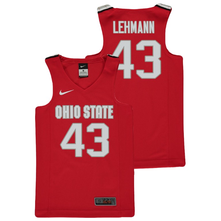 youth ohio state buckeyes matt lehmann red replica college basketball jersey