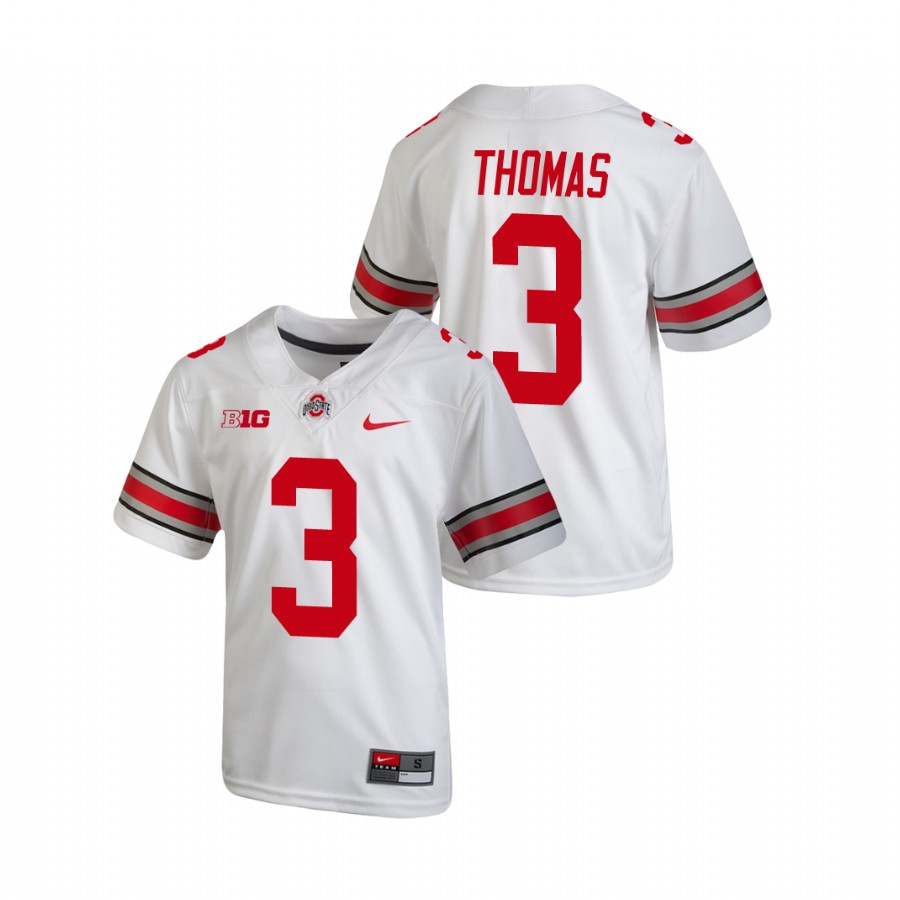 youth ohio state buckeyes michael thomas white replica college football jersey