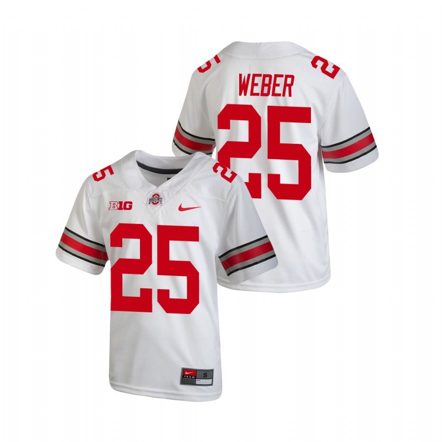 youth ohio state buckeyes mike weber white replica college football jersey