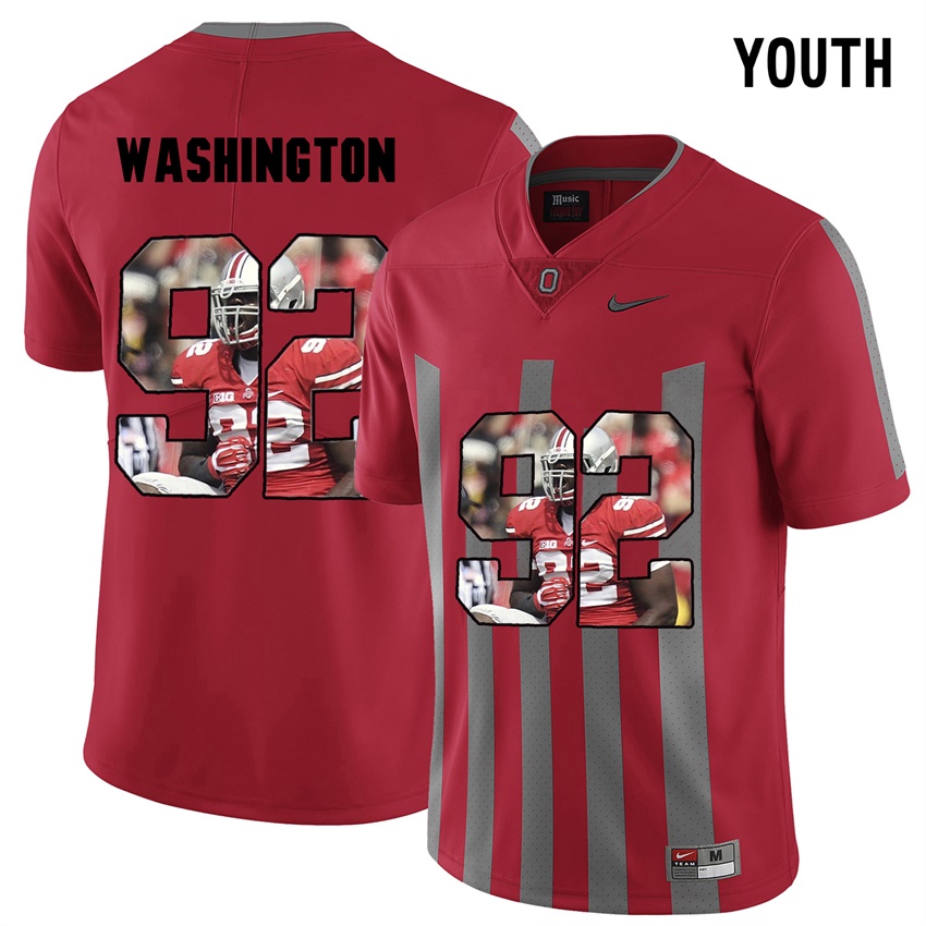 youth ohio state buckeyes red adolphus washington college football jersey