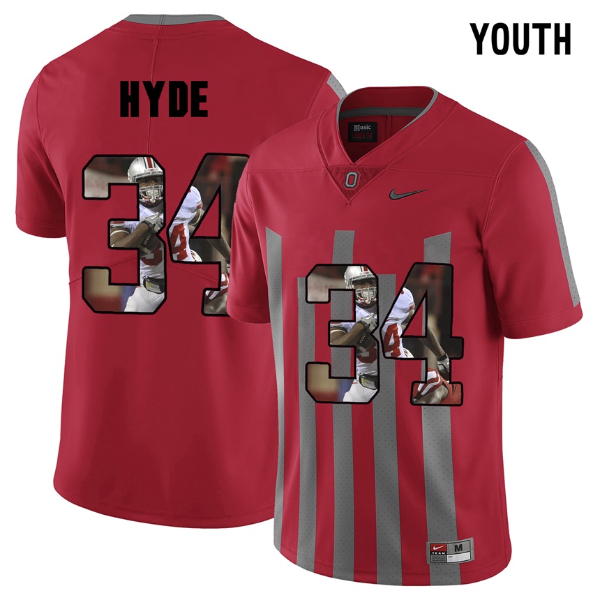 youth ohio state buckeyes red camecarlos hyde college football jersey