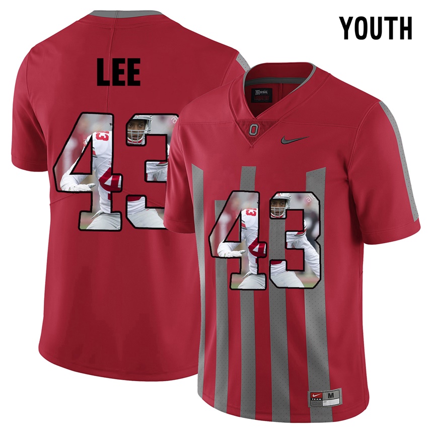 youth ohio state buckeyes red darron lee college football jersey