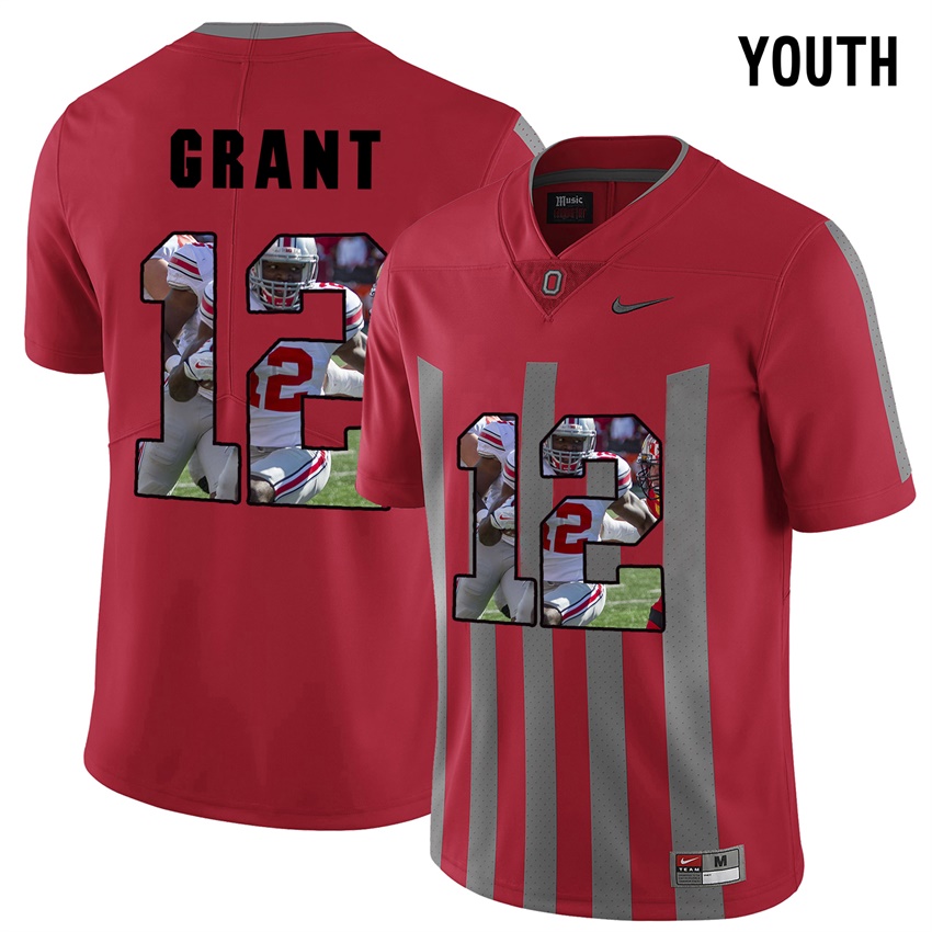 youth ohio state buckeyes red doran grant college football jersey