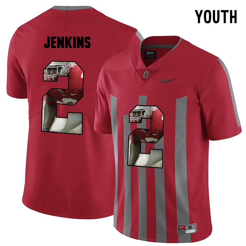 youth ohio state buckeyes red malcolm jenkins college football jersey