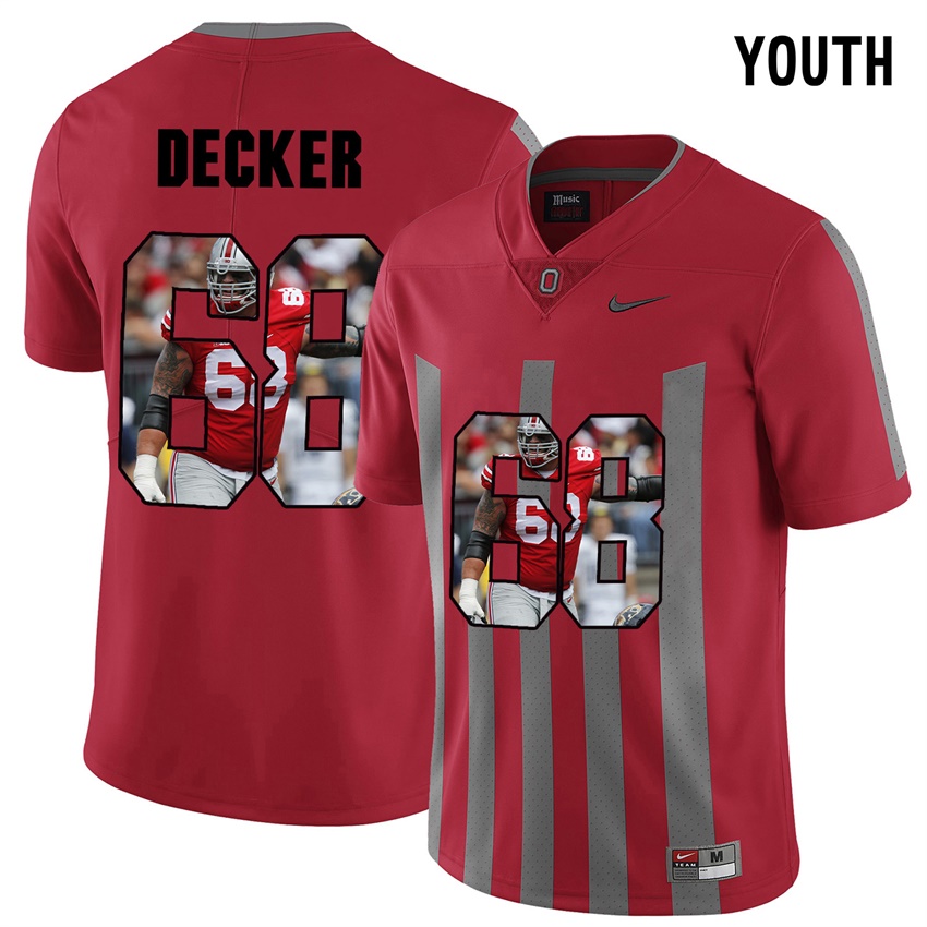 youth ohio state buckeyes red taylor decker college football jersey
