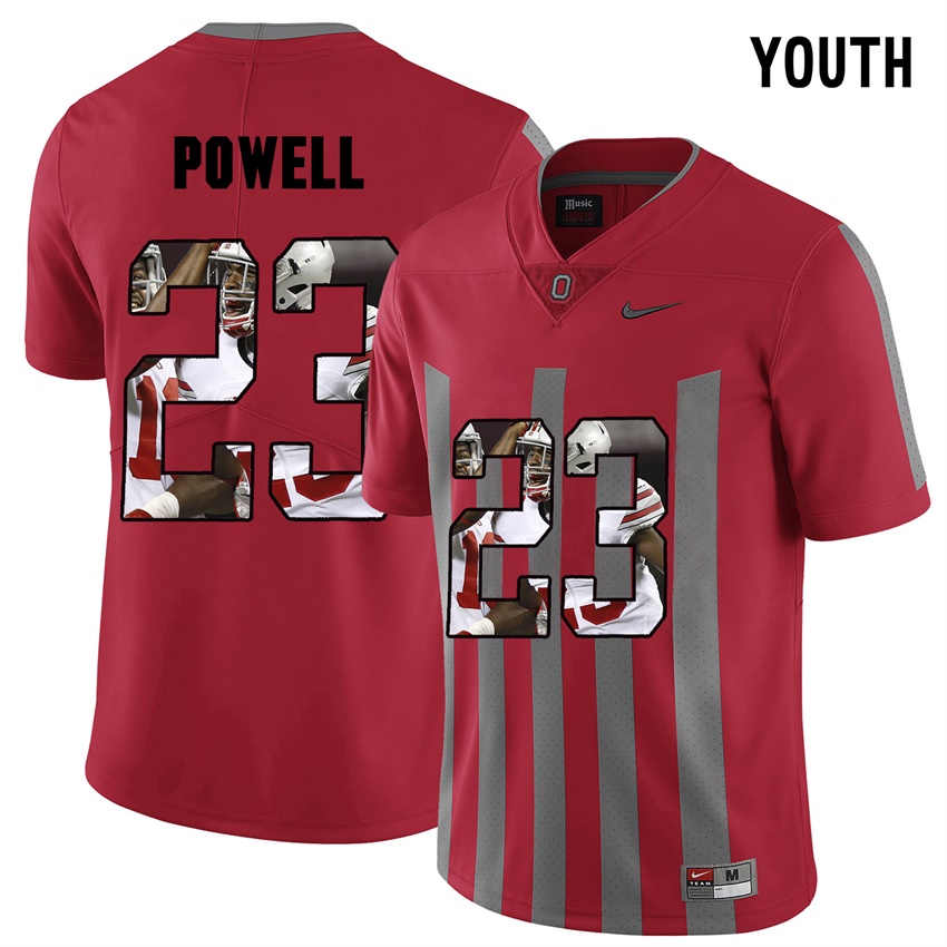 youth ohio state buckeyes red tyvis powell college football jersey