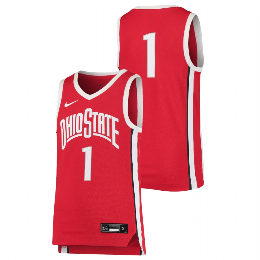 youth ohio state buckeyes scarlet replica college basketball jersey