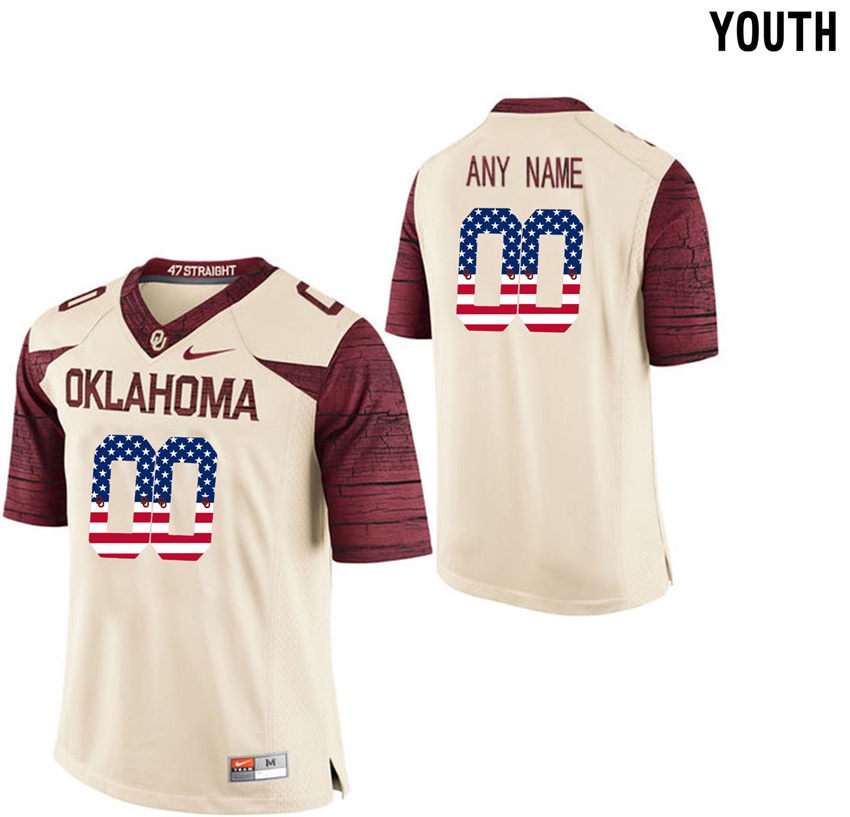 youth oklahoma sooners crimson college football custom limited jersey