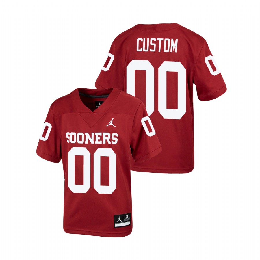 youth oklahoma sooners custom crimson alumni football jersey