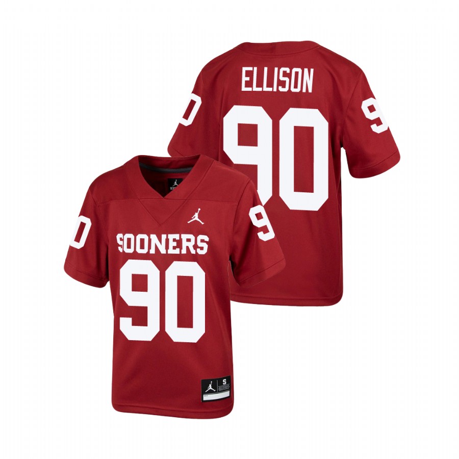 youth oklahoma sooners josh ellison crimson alumni football jersey