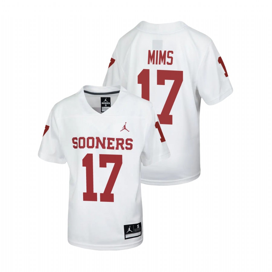 youth oklahoma sooners marvin mims white untouchable football jersey