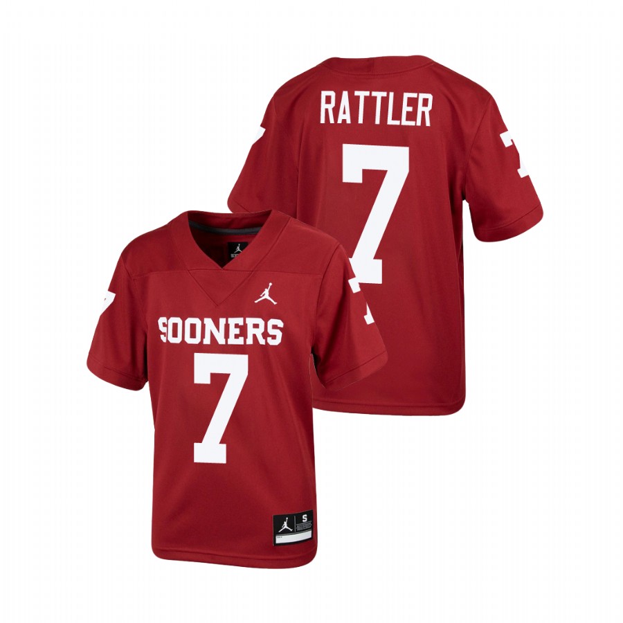 youth oklahoma sooners spencer rattler crimson alumni football jersey